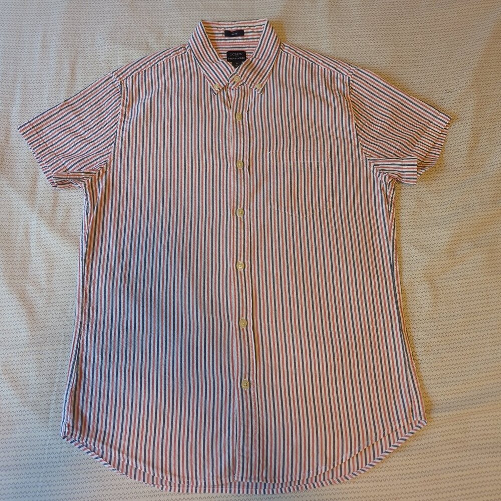 J. Crew Factory Slim Short-Sleeve Seersucker Shirt